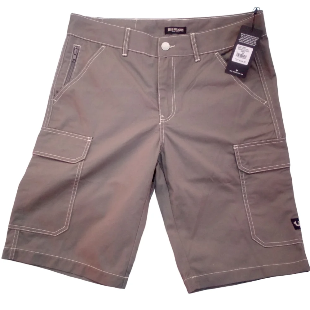 Mens True Religion Cargo Shorts Galaxy Gray - Picture 1 of 5